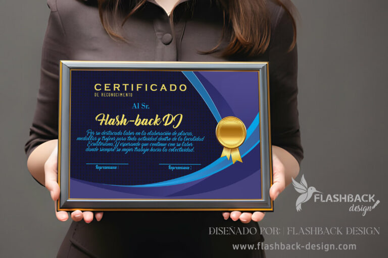 Certificado de premiación de lujo con diseño personalizado y acabado premium.